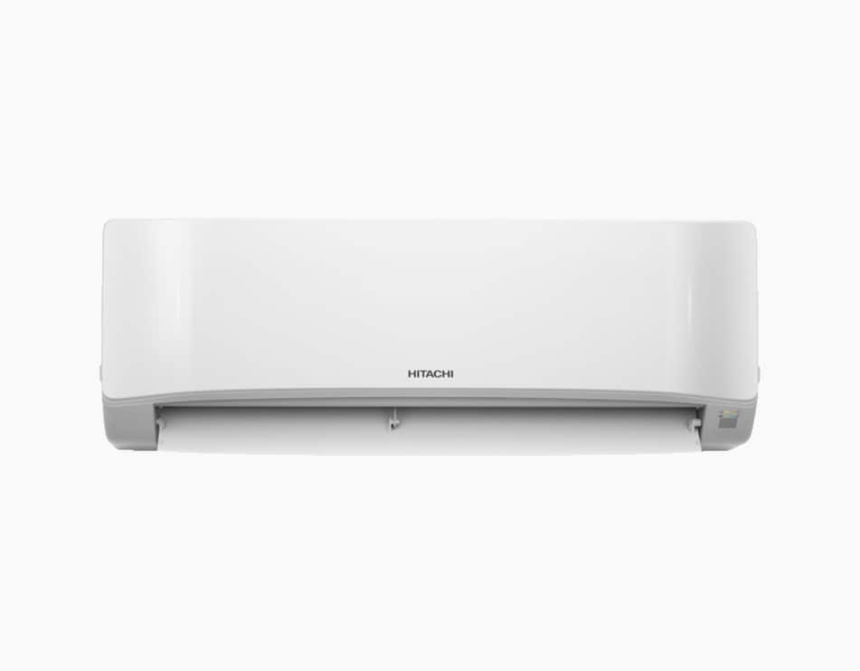 Hitachi wall-mounted air conditioner unit, white and gray