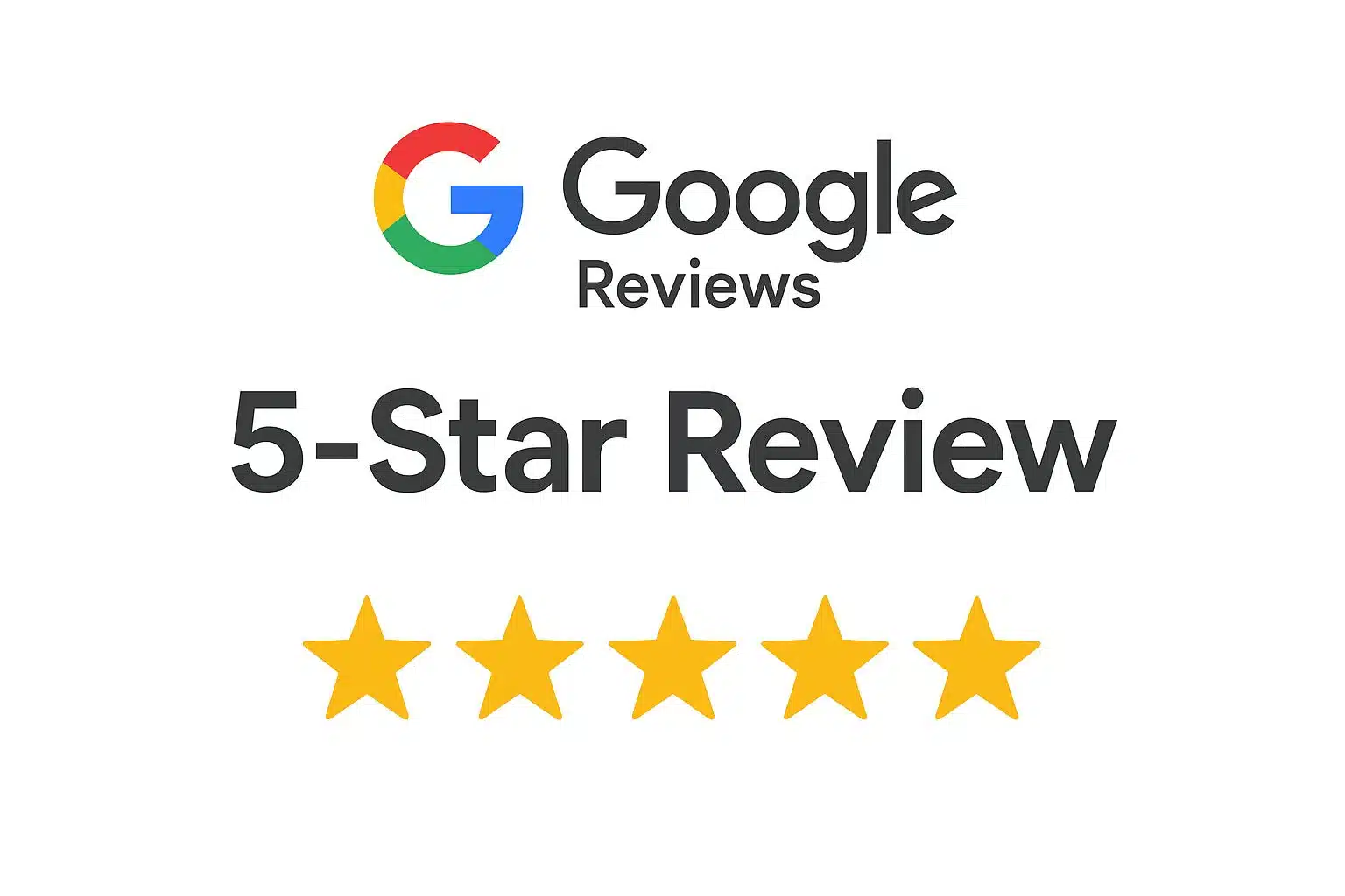 Google 5-star review badge with five yellow stars