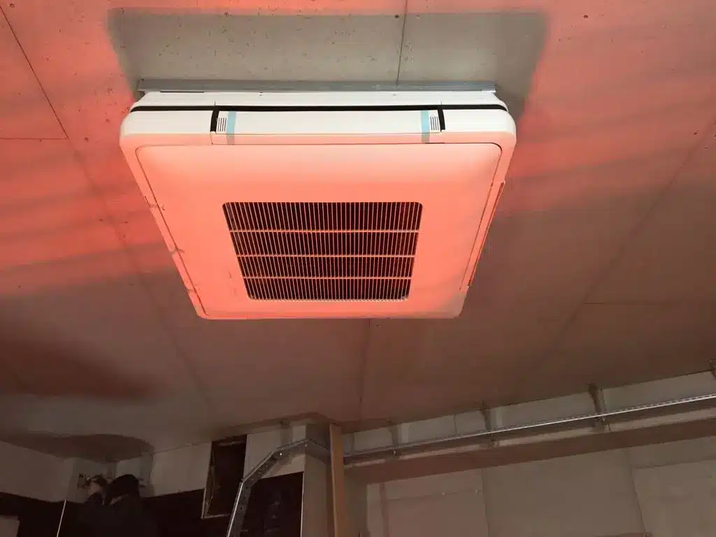 ceiling mounted air conditioning installation in central london shop